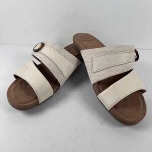 Earth Origins Brynley Sandal Cream Leather Women's Size 7 W